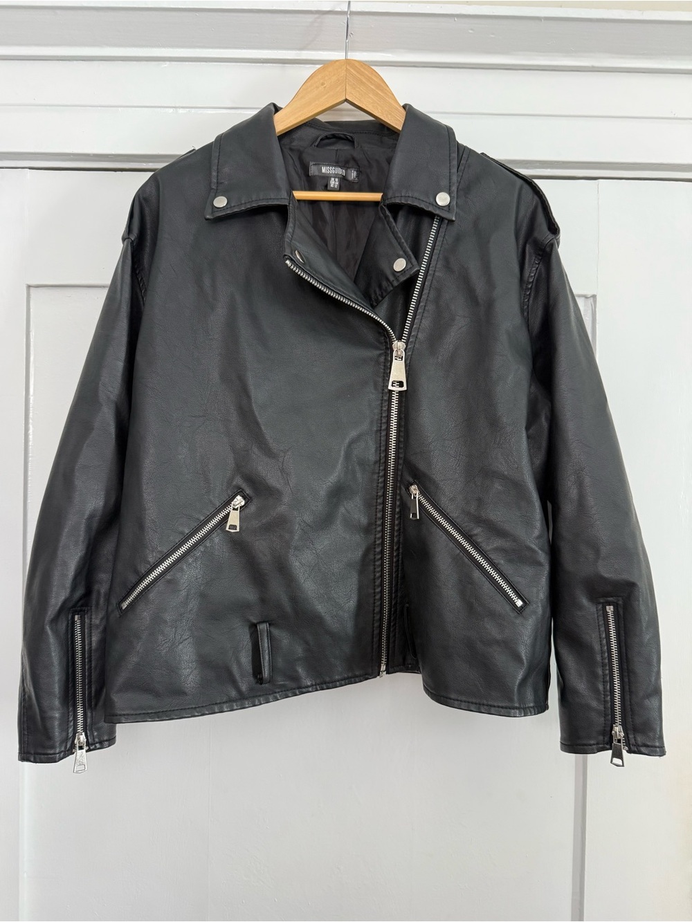 Missguided Black Faux Leather Moto Jacket
